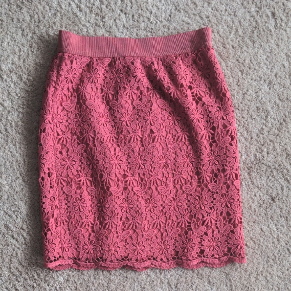 ❗ LAST CHANCE❗EUC Ann Taylor Petite Floral Lace Skirt